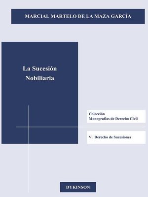 cover image of La sucesión nobiliaria
